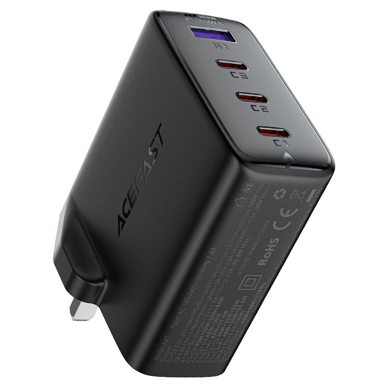 AceFast A97 PD100W GaN Wall Charger – 4-Port Fast Charging (UK Plug)